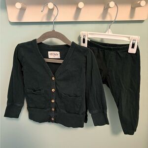 Mini Mioche Green Baby Cardigan and Pants Set